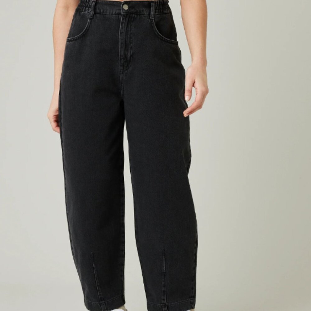 Beyond Nine Remi Barrel Leg Jeans Washed Black Size Large